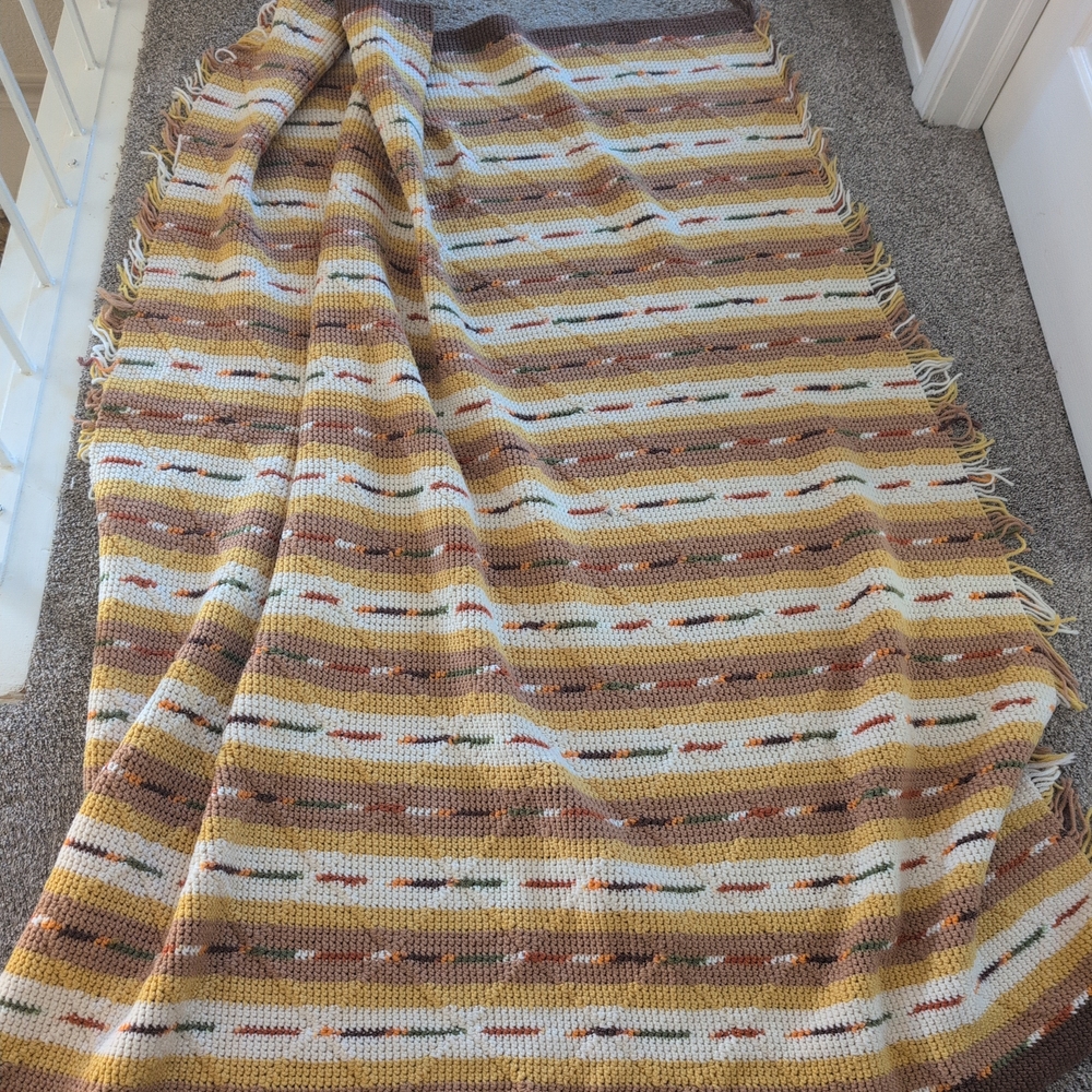 Cozy Multicolor Woven Blanket 59 x 56 Inches